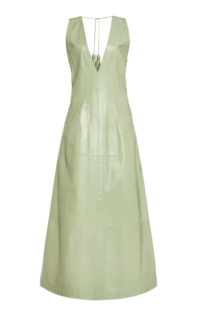 Bottega Veneta Tasseled Leather Midi Dress