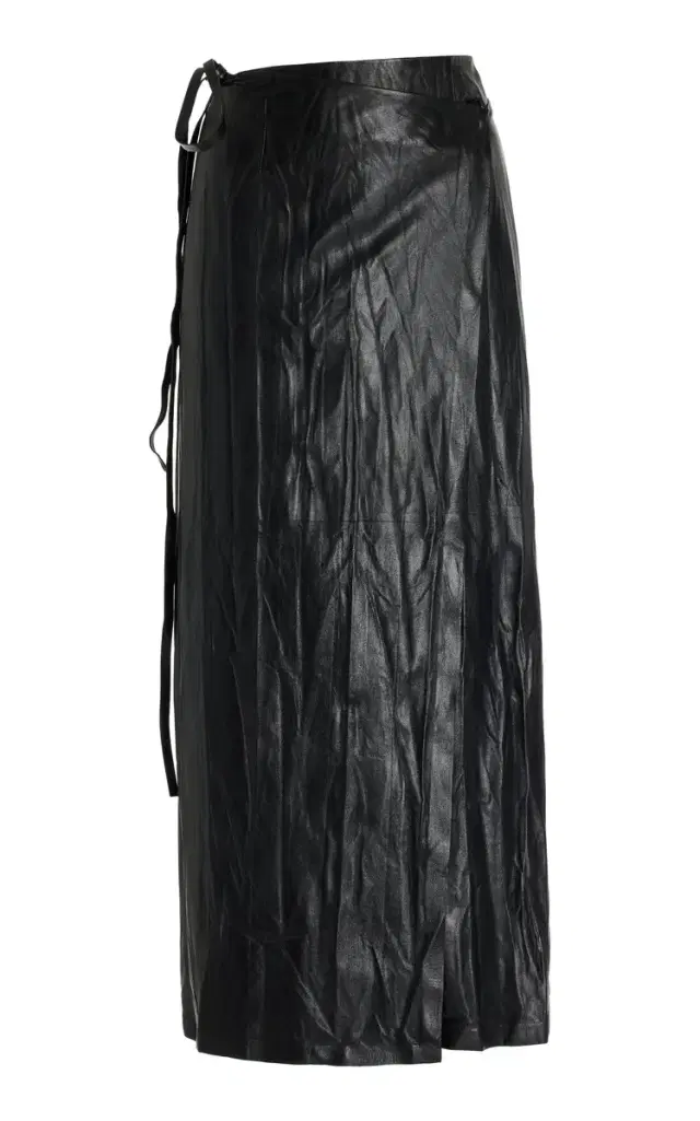 The Row Bert Leather Wrap Skirt