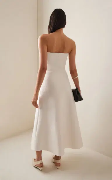 House of Dagmar Ruffled Stretch-Crepe Strapless Midi Dress | Thumbnail 4
