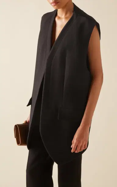 Bottega Veneta Oversized Cotton-Blend Melange Vest | Thumbnail 3 Bottega Veneta Oversized Cotton-Blend Melange Vest | Thumbnail 3