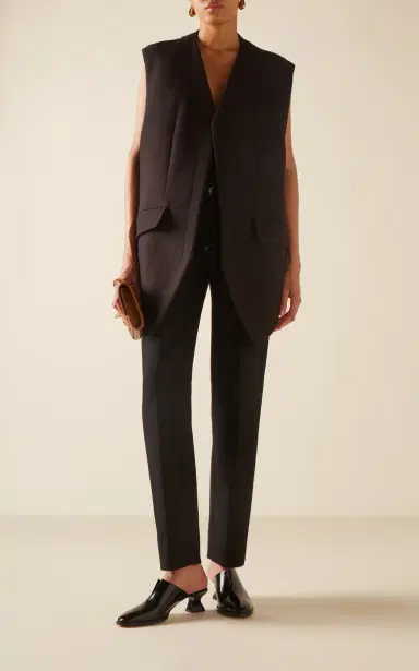 Bottega Veneta Cotton-Blend Melange Straight-Leg Pants | Thumbnail 2