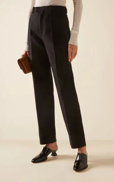 Bottega Veneta Cotton-Blend Melange Straight-Leg Pants | Thumbnail 3