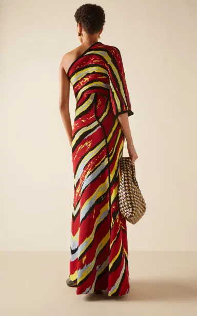 Bottega Veneta One-Shoulder Jacquard-Knit Maxi Dress | Thumbnail 4