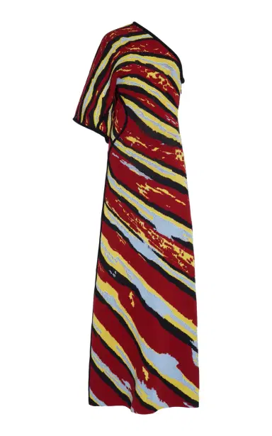 Bottega Veneta One-Shoulder Jacquard-Knit Maxi Dress | Thumbnail 1