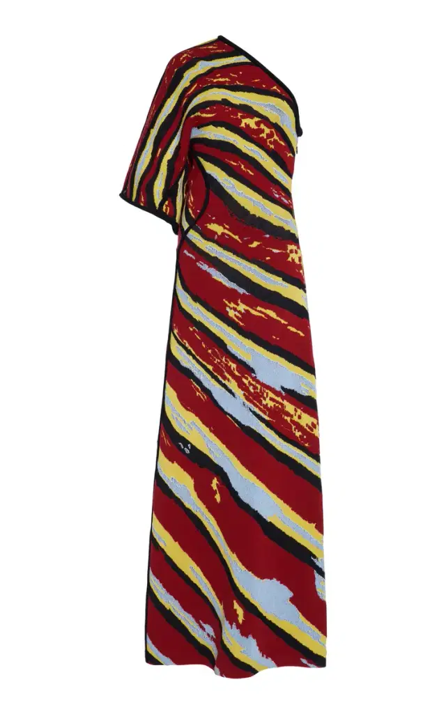 Bottega Veneta One-Shoulder Jacquard-Knit Maxi Dress
