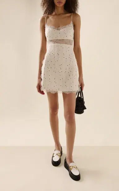 Giambattista Valli Lace-Trimmed Wool Boucle Mini Dress | Thumbnail 2 Giambattista Valli Lace-Trimmed Wool Boucle Mini Dress | Thumbnail 2