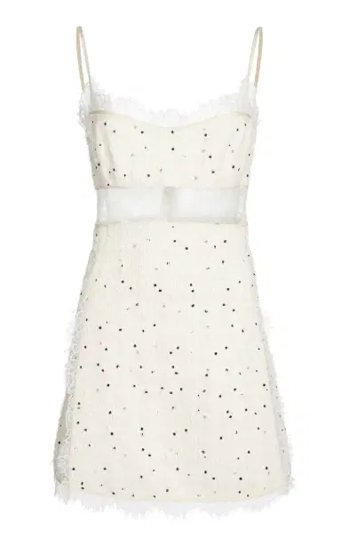 Giambattista Valli Lace-Trimmed Wool Boucle Mini Dress | Thumbnail 1 Giambattista Valli Lace-Trimmed Wool Boucle Mini Dress | Thumbnail 1