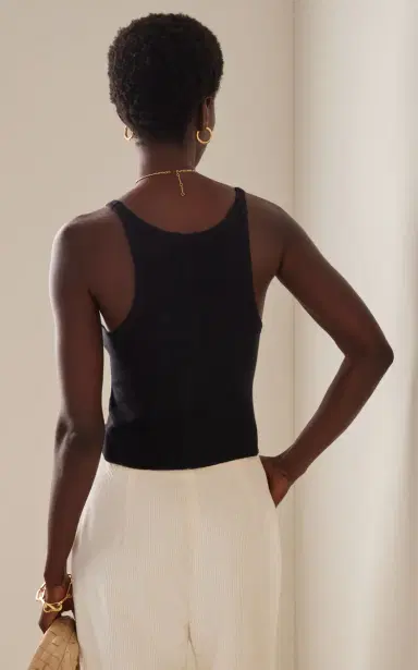 ÉTERNE Ribbed Cotton Tank Top | Thumbnail 6 ÉTERNE Ribbed Cotton Tank Top | Thumbnail 6