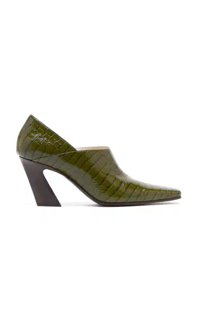 Bottega Veneta Croc-Effect Leather Loafer Pumps | Thumbnail 1
