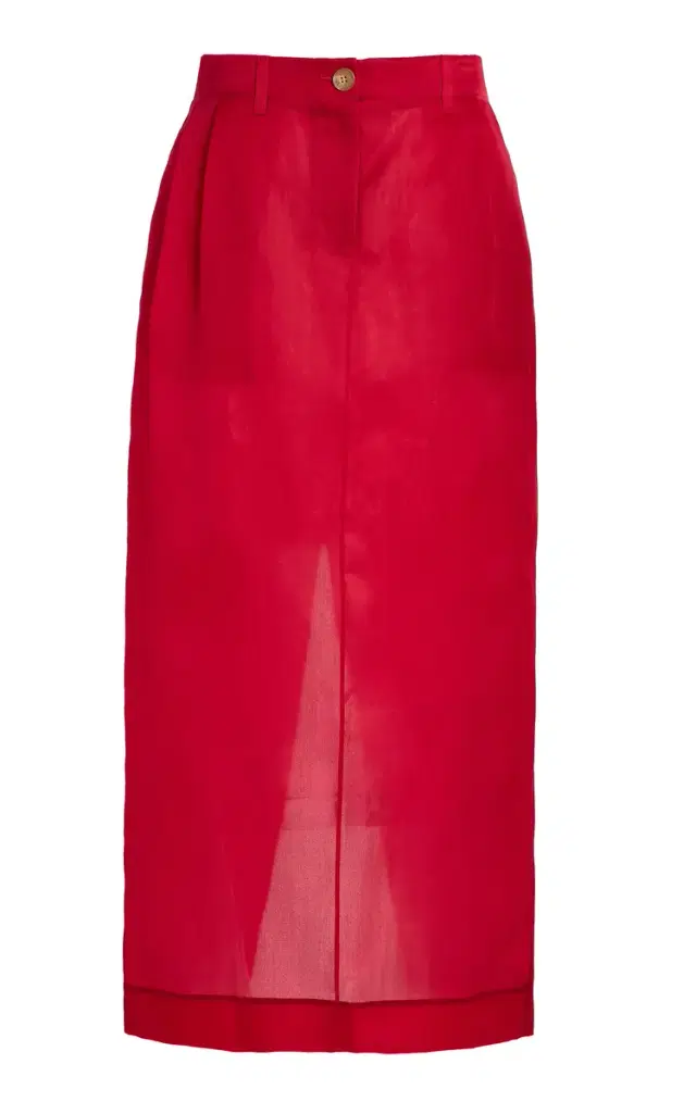 Lucian Pleated Silk-Organza Maxi Skirt