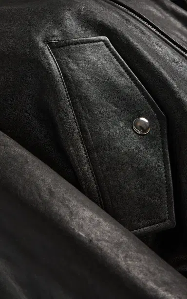 FRAME Harrington Leather Bomber Jacket | Thumbnail 5