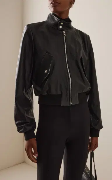 FRAME Harrington Leather Bomber Jacket | Thumbnail 6