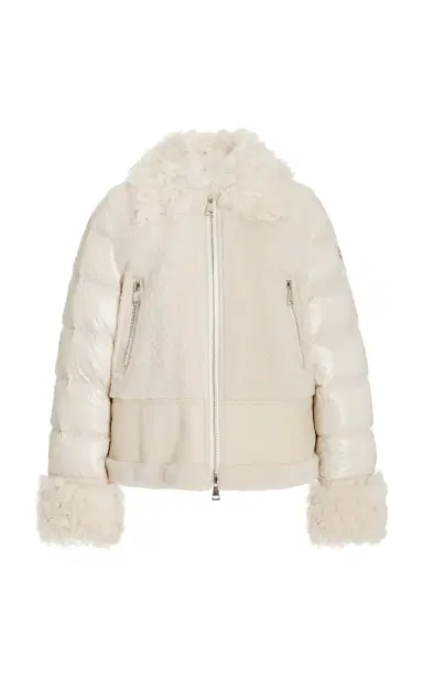 Moncler Gaillands Shearling-Trimmed Leather Down Jacket | Thumbnail 1