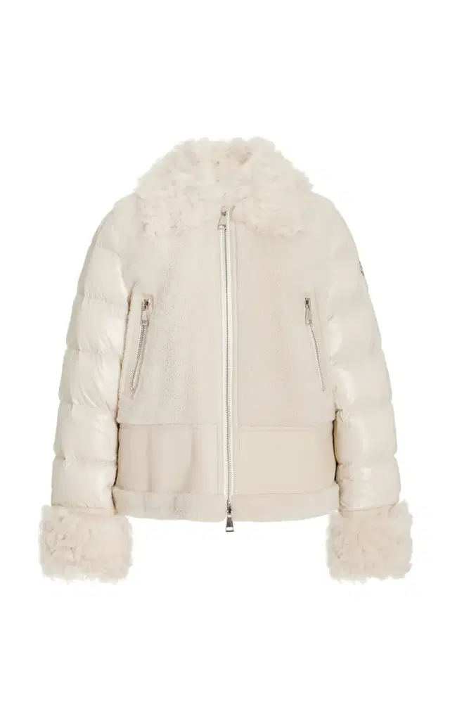 Gaillands Shearling-Trimmed Leather Down Jacket