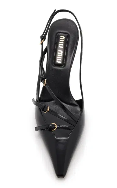 Miu Miu Leather Slingback Pumps | Thumbnail 4 Miu Miu Leather Slingback Pumps | Thumbnail 4