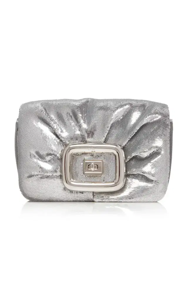 Roger Vivier Viv Choc Sequined Leather Mini Bag