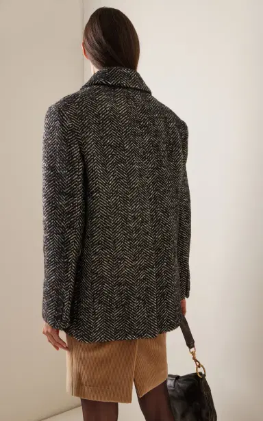 Miu Miu Chevron Double-Breasted Wool-Blend Jacket | Thumbnail 4 Miu Miu Chevron Double-Breasted Wool-Blend Jacket | Thumbnail 4