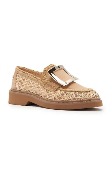 Roger Vivier Viv Rangers Leather-Trim Raffia Loafers | Thumbnail 6 Roger Vivier Viv Rangers Leather-Trim Raffia Loafers | Thumbnail 6