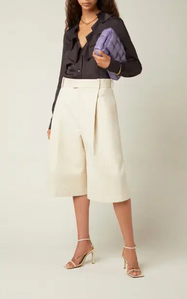 Bottega Veneta Pleated Cotton Shorts | Thumbnail 2 Bottega Veneta Pleated Cotton Shorts | Thumbnail 2