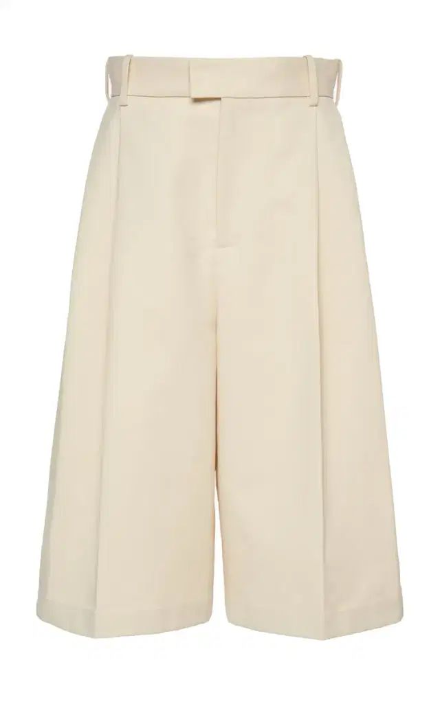 Bottega Veneta Pleated Cotton Shorts