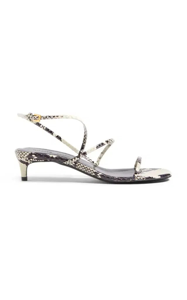Khaite Loop Python-Effect Leather Sandals