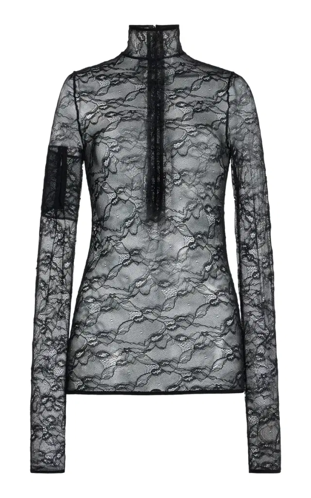 Courrèges Lace Mockneck Top