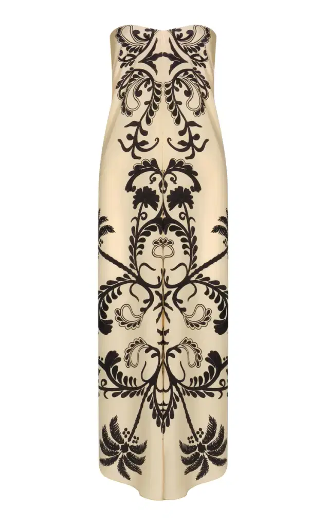 Melodia Strapless Silk Top - Print