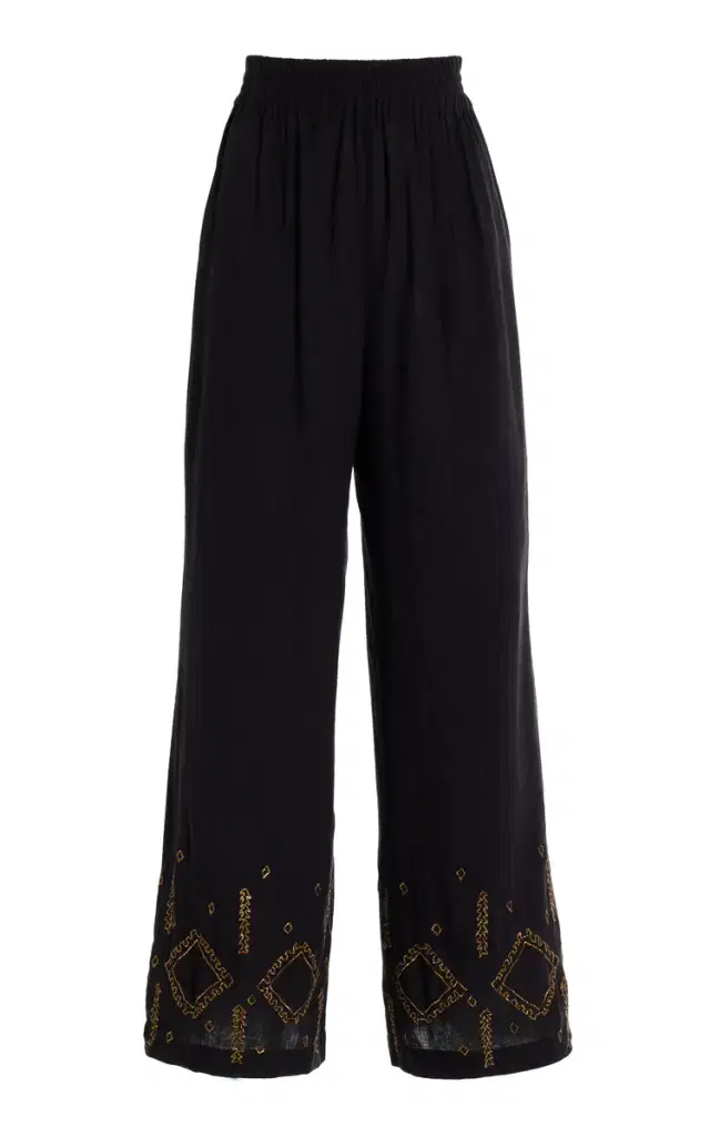 All That Remains Cleo Silk Wide-Leg Pants