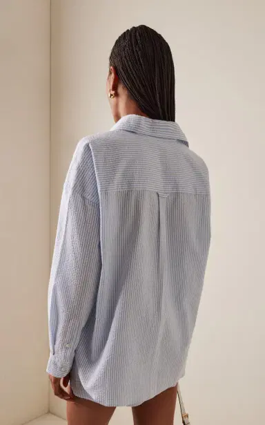 With Nothing Underneath Exclusive The Weekend Striped Cotton-Seersucker Shirt | Thumbnail 8 With Nothing Underneath Exclusive The Weekend Striped Cotton-Seersucker Shirt | Thumbnail 8