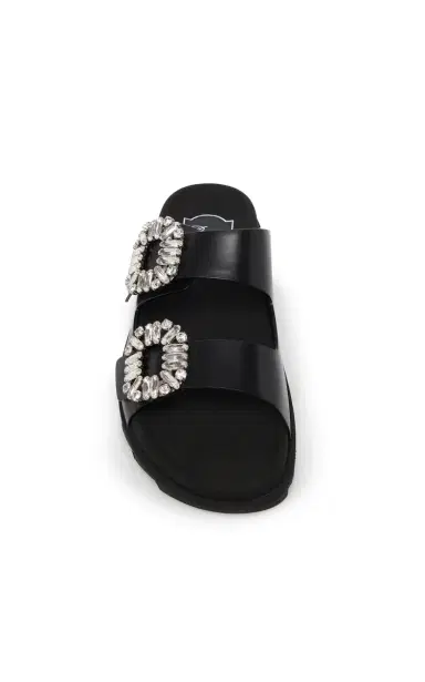 Roger Vivier Slidy Viv Buckle Leather Sandals | Thumbnail 3