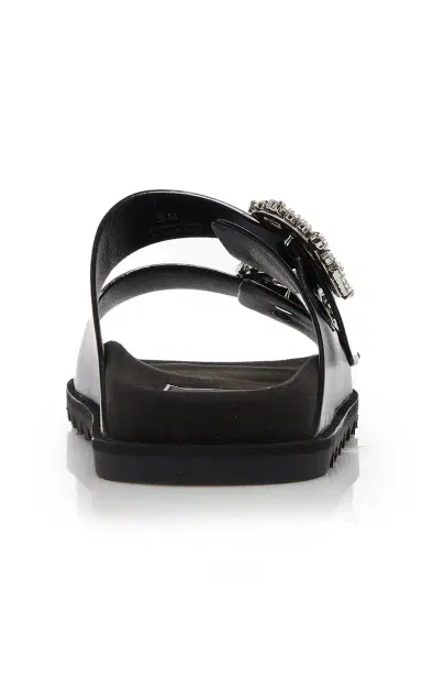 Roger Vivier Slidy Viv Buckle Leather Sandals | Thumbnail 4