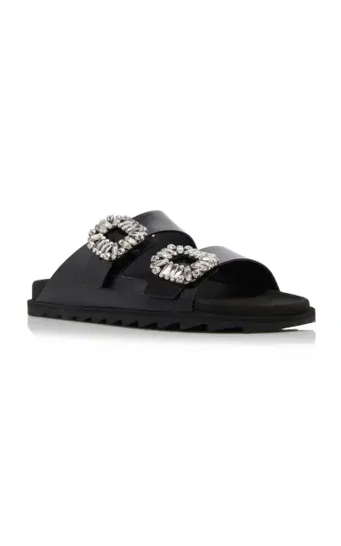 Roger Vivier Slidy Viv Buckle Leather Sandals | Thumbnail 5