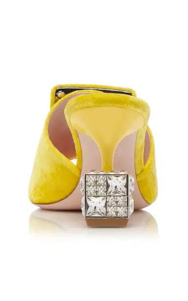 Roger Vivier Embellished-Cube Heel Velvet Mules | Thumbnail 5 Roger Vivier Embellished-Cube Heel Velvet Mules | Thumbnail 5