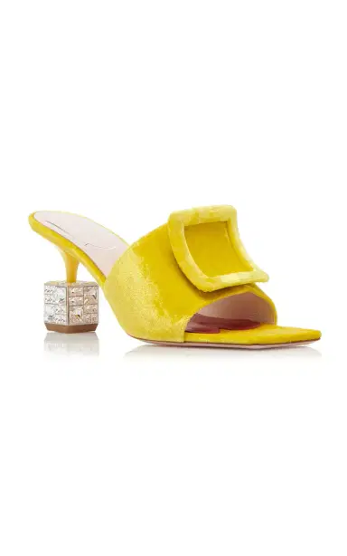 Roger Vivier Embellished-Cube Heel Velvet Mules | Thumbnail 6 Roger Vivier Embellished-Cube Heel Velvet Mules | Thumbnail 6