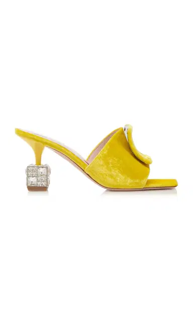 Roger Vivier Embellished-Cube Heel Velvet Mules | Thumbnail 7 Roger Vivier Embellished-Cube Heel Velvet Mules | Thumbnail 7