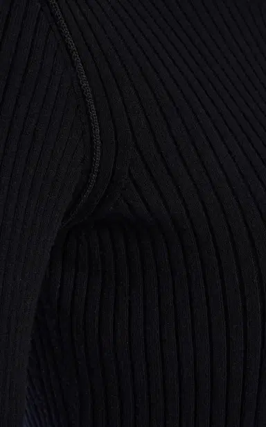 Moncler Half-Zip Knit Crepe Midi Dress | Thumbnail 5