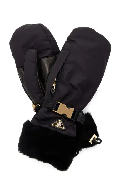 Prada Shearling-Lined Nylon Gloves | Thumbnail 1