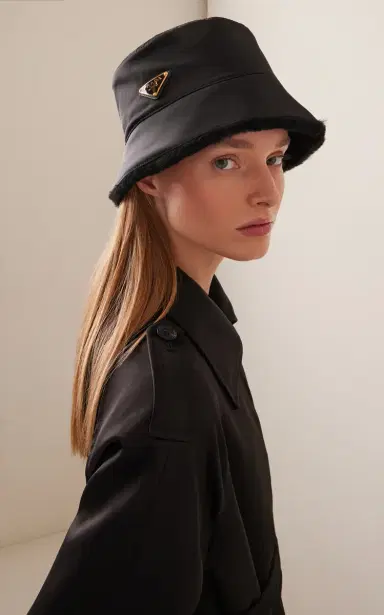 Prada Reversible Nylon; Shearling Bucket Hat | Thumbnail 2 Prada Reversible Nylon; Shearling Bucket Hat | Thumbnail 2