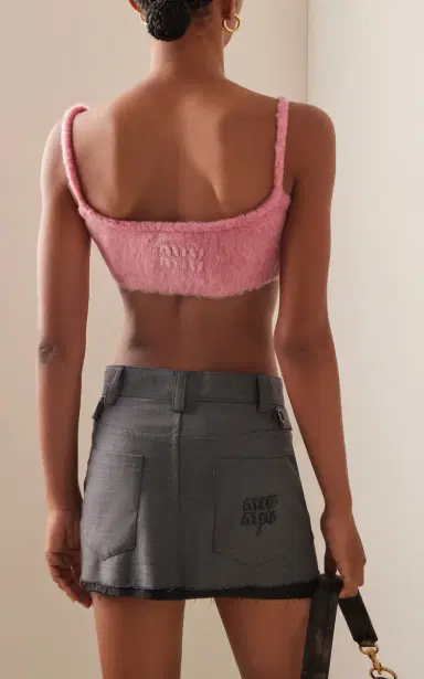 Miu Miu Wool Boucle Cropped Top | Thumbnail 4 Miu Miu Wool Boucle Cropped Top | Thumbnail 4