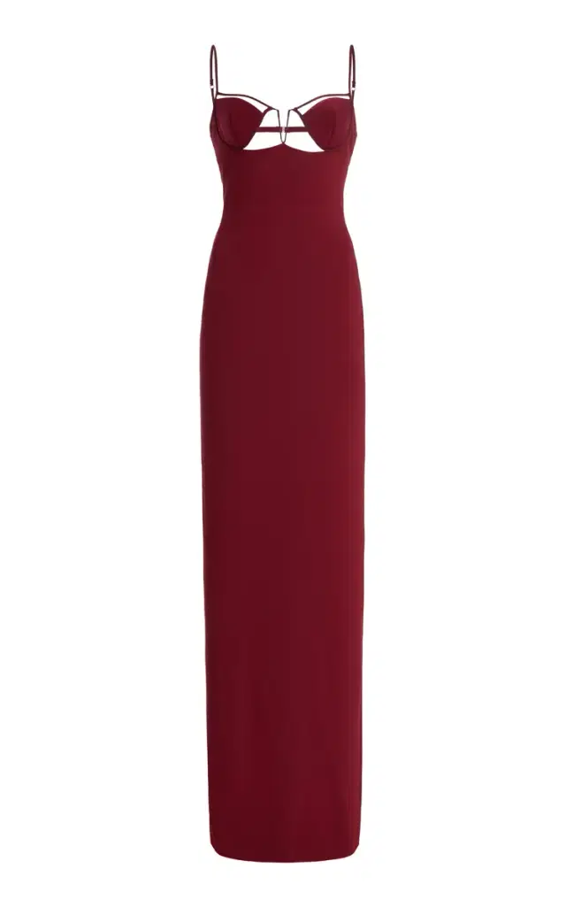 Nensi Dojaka V-Wire Bra Jersey Maxi Dress