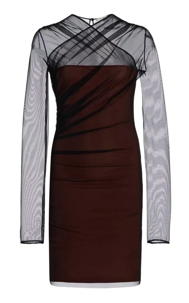 Nensi Dojaka Draped Tulle Mini Dress