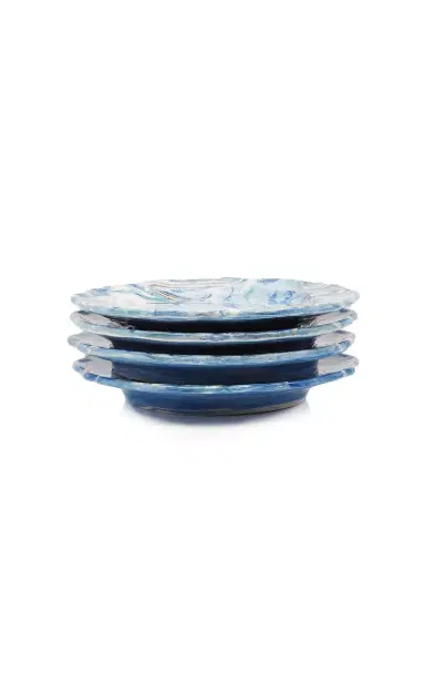 Moda Domus Set-of-Four Ceramic Dessert Plates - Blue | Thumbnail 7