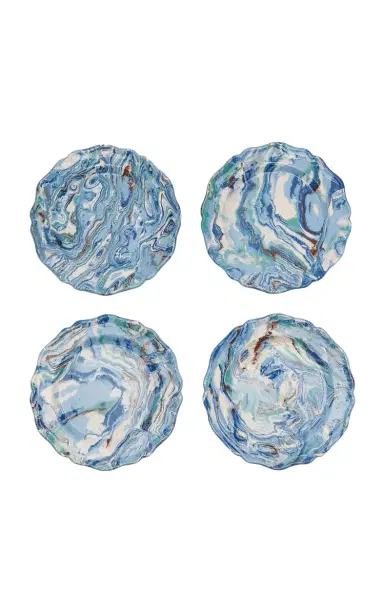 Moda Domus Set-of-Four Ceramic Dessert Plates - Blue | Thumbnail 1