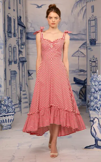 Lena Hoschek Portofino Striped Cotton Midi Dress | Thumbnail 2