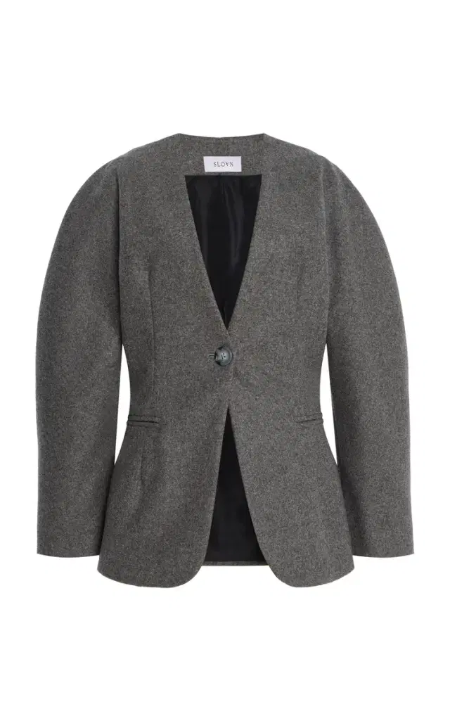 SLOAN Circular-Sleeve Wool Blazer