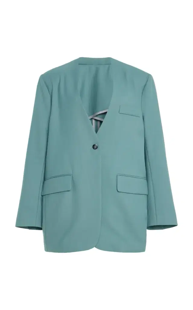 SLOAN Exclusive Collarless Wool Blazer