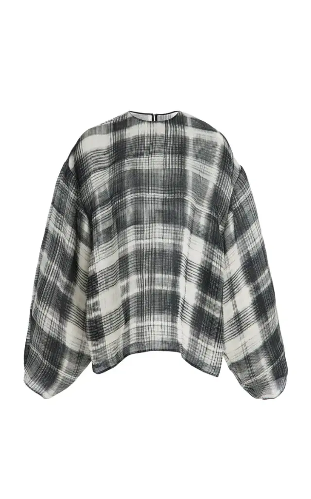 Brandon Maxwell The Briggs Printed Silk Blouse