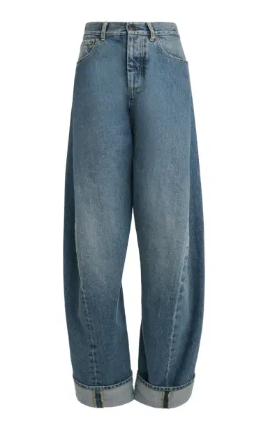 Maison Margiela Oversized High-Rise Cotton Wide-Leg Jeans - Medium Wash | Thumbnail 1