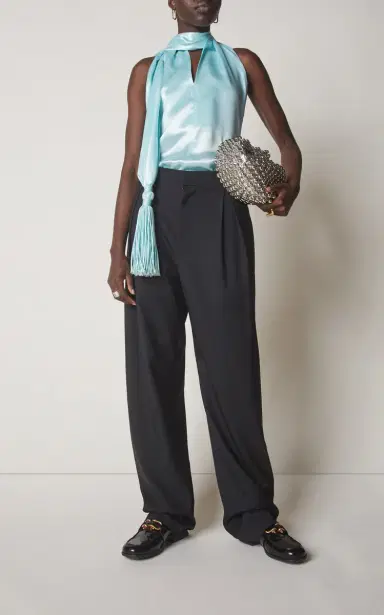 Bottega Veneta Pleated Cotton Wide-Leg Pants | Thumbnail 2 Bottega Veneta Pleated Cotton Wide-Leg Pants | Thumbnail 2