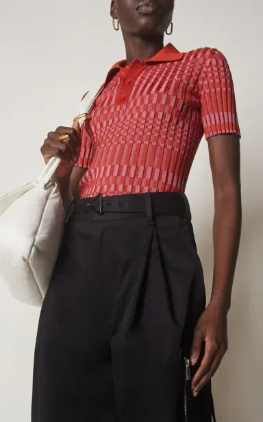 Bottega Veneta Check Polo Top | Thumbnail 2 Bottega Veneta Check Polo Top | Thumbnail 2